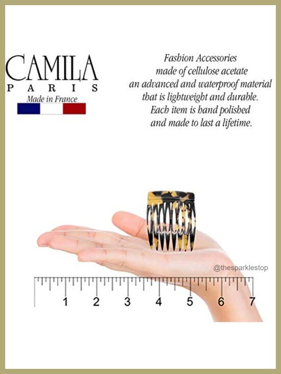 Small Parisian French Hair Side Combs Handmade Cellulose Acetate Strong Hold main image 2